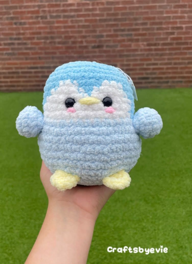 Cute crochet blue penguin plushie handmade