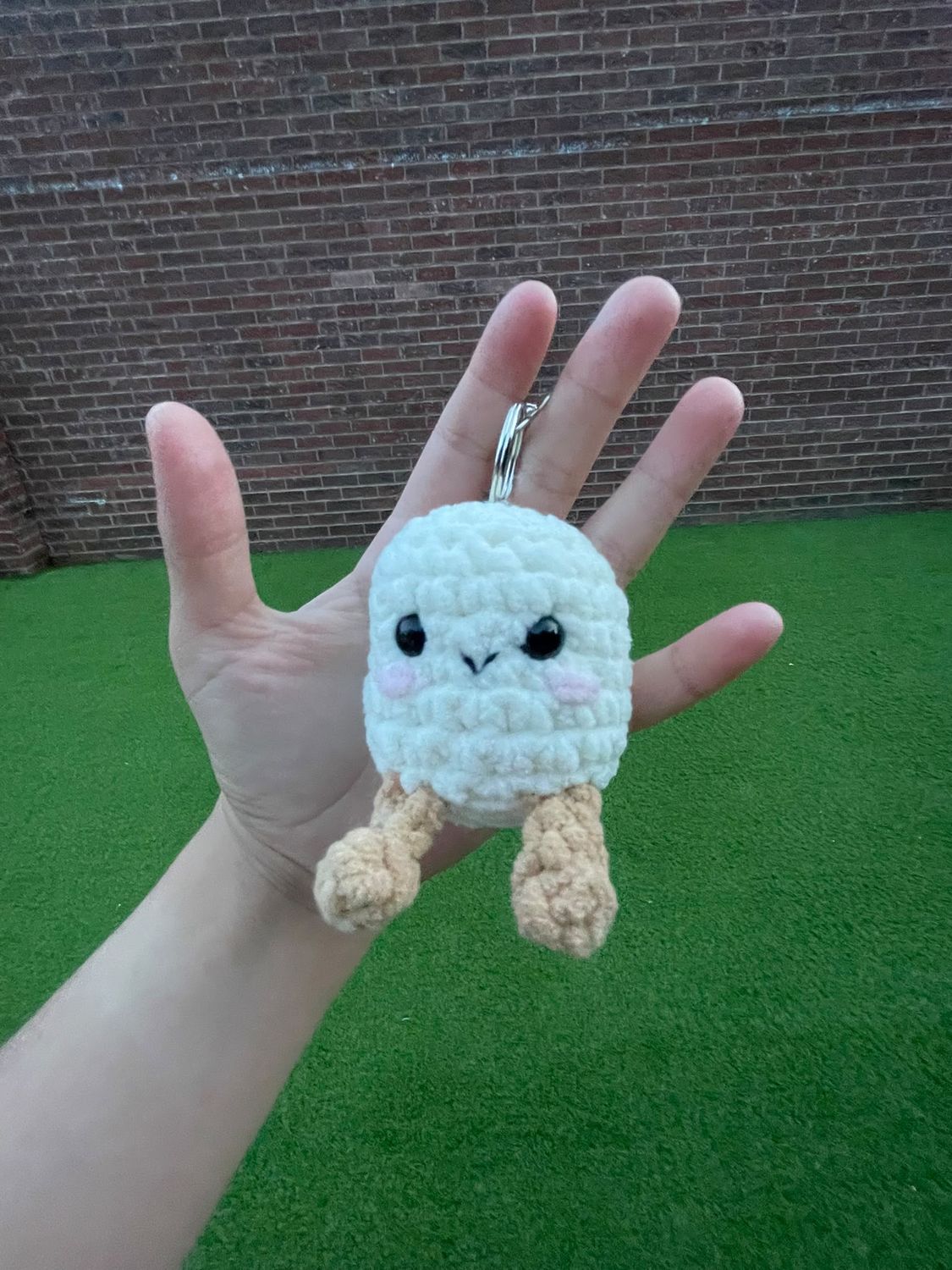 Cute crochet jelly cat inspired marshmallow plushie keychain