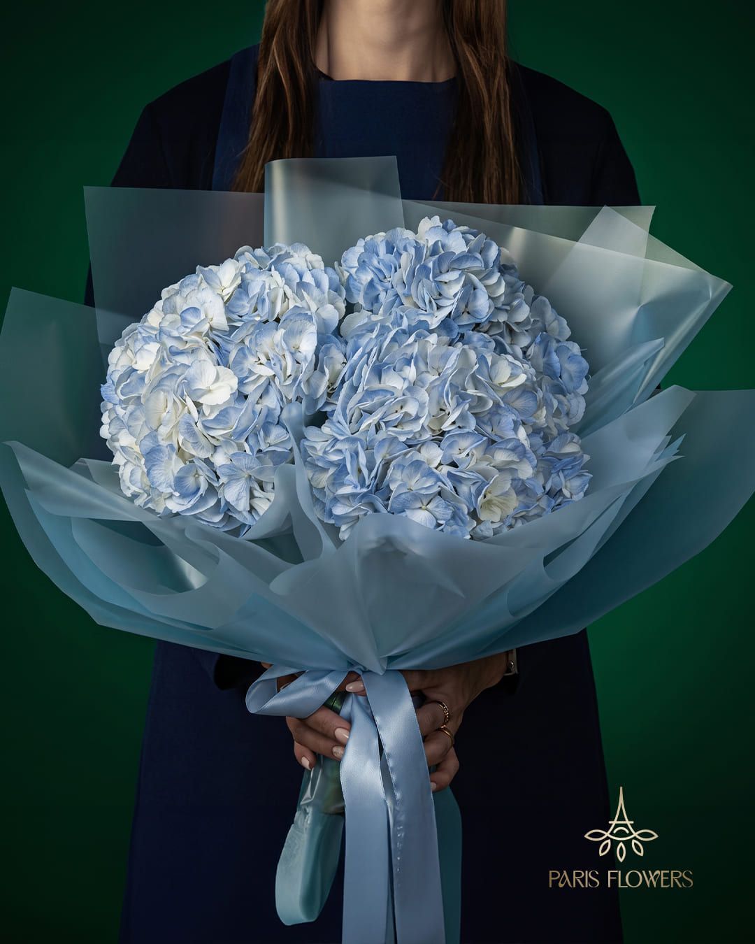 Bouquet of blue hydrangeas