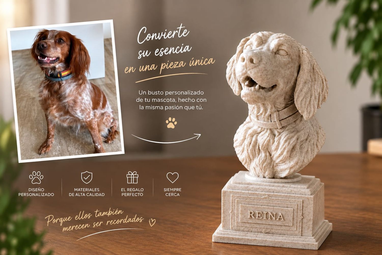 Busto de Mascota Personalizado en 3D