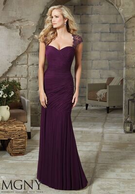 Morilee Mother of the Bride Dress 71207 Aubergine Size 10