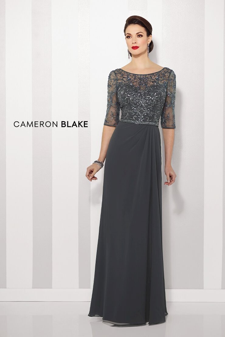 Cameron Blake Mother of the Bride Dress 216684 Charcoal Size 12