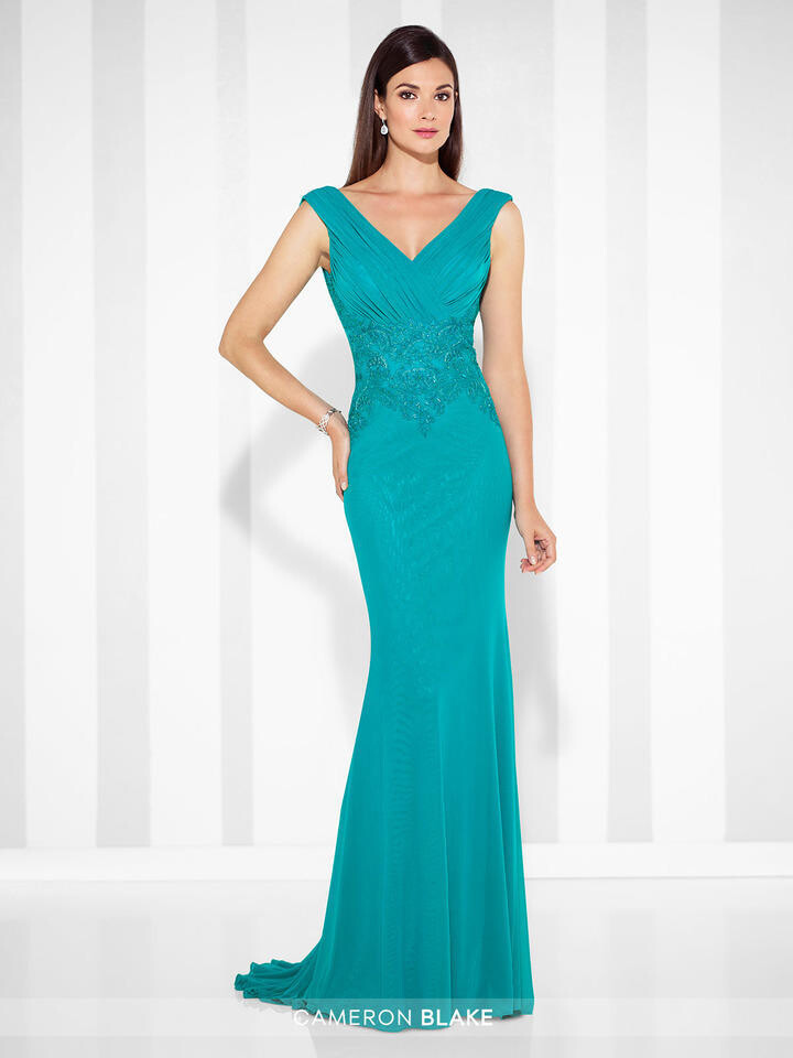 Cameron Blake Mother of the Bride Dress 117611 Jade Size 10