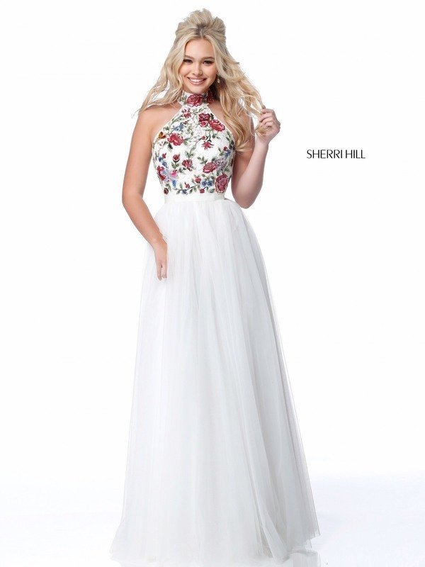 Sherri Hill Dress 51908 Ivory/Multi Size 2 Sherri Hill Dress 51908 Ivory/Multi Size 2