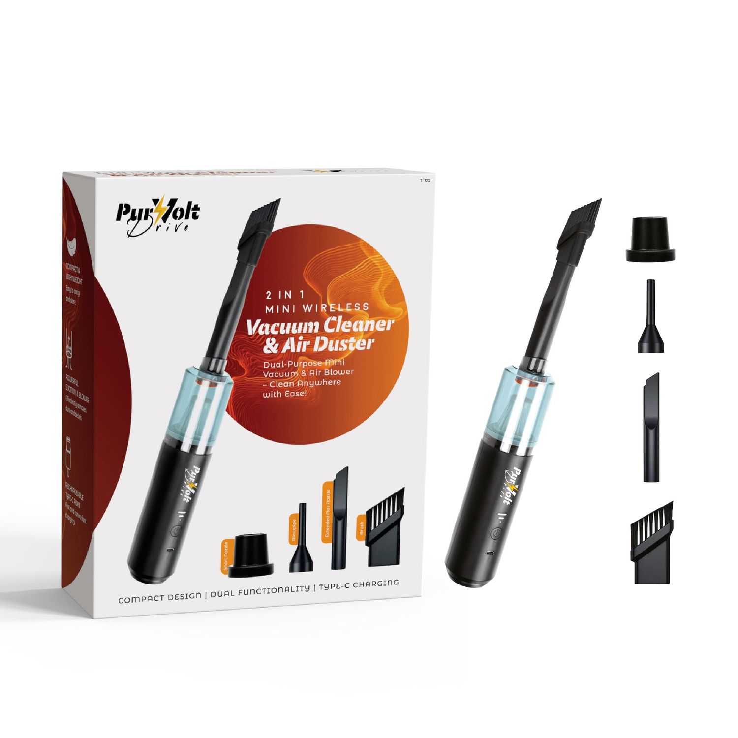 2-in-1 Mini Wireless Vacuum Cleaner &amp; Air Duster