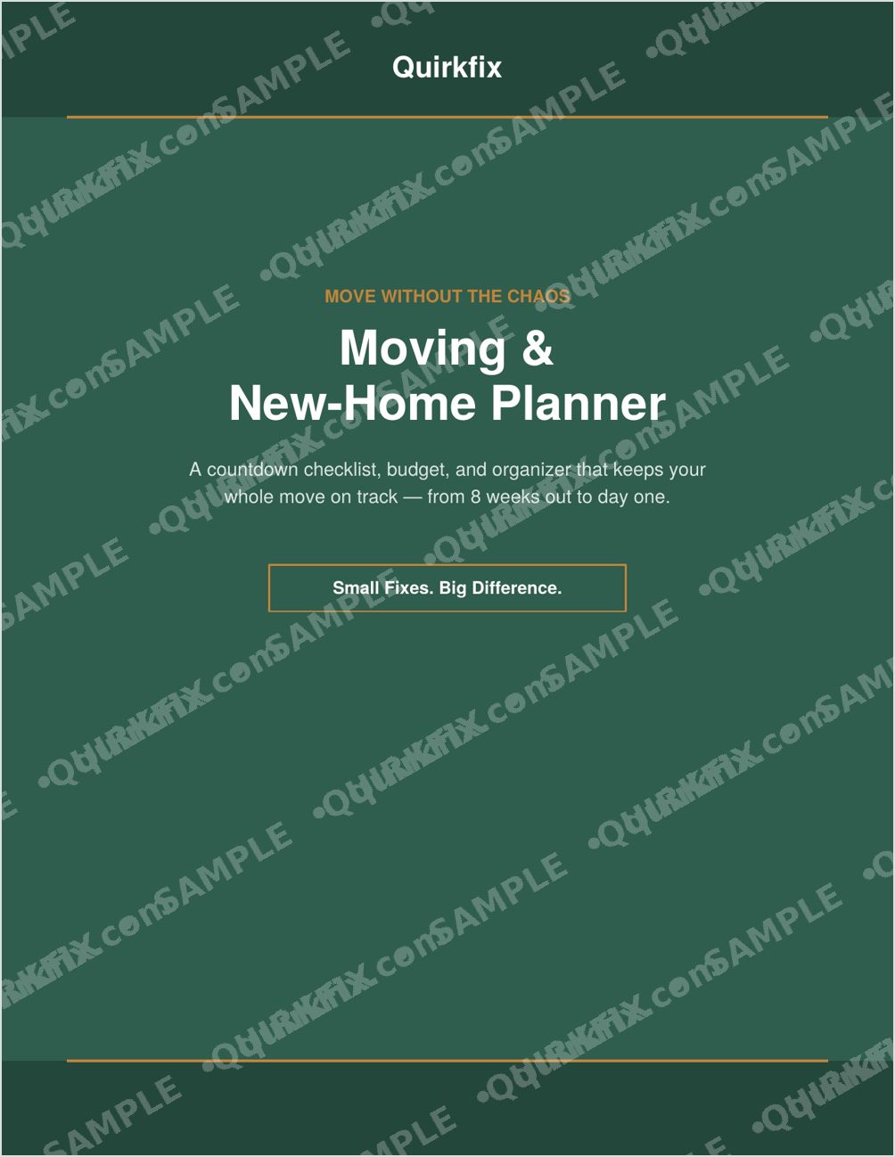 Moving &amp; New-Home Planner — Printable &amp; Fillable (Instant Download)