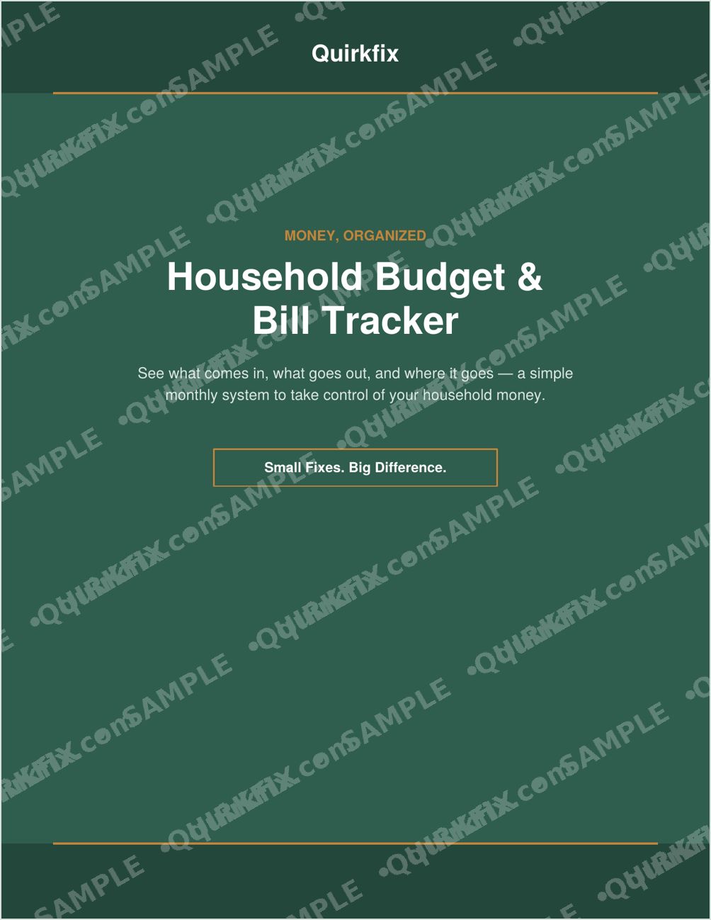 Household Budget &amp; Bill Tracker — Printable &amp; Fillable (Instant Download)