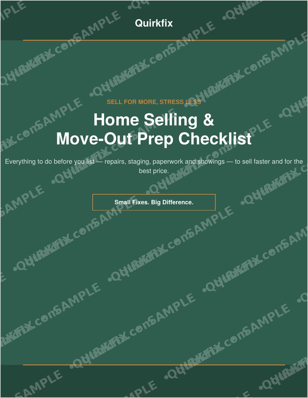 Home Selling &amp; Move-Out Prep Checklist — Printable &amp; Fillable (Instant Download)