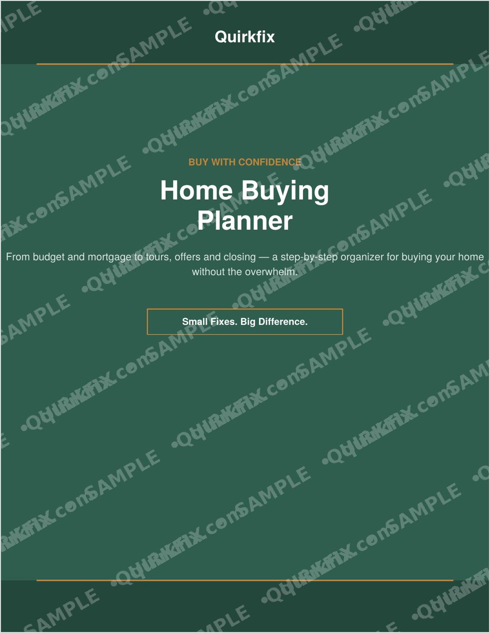 Home Buying Planner — Printable &amp; Fillable (Instant Download)