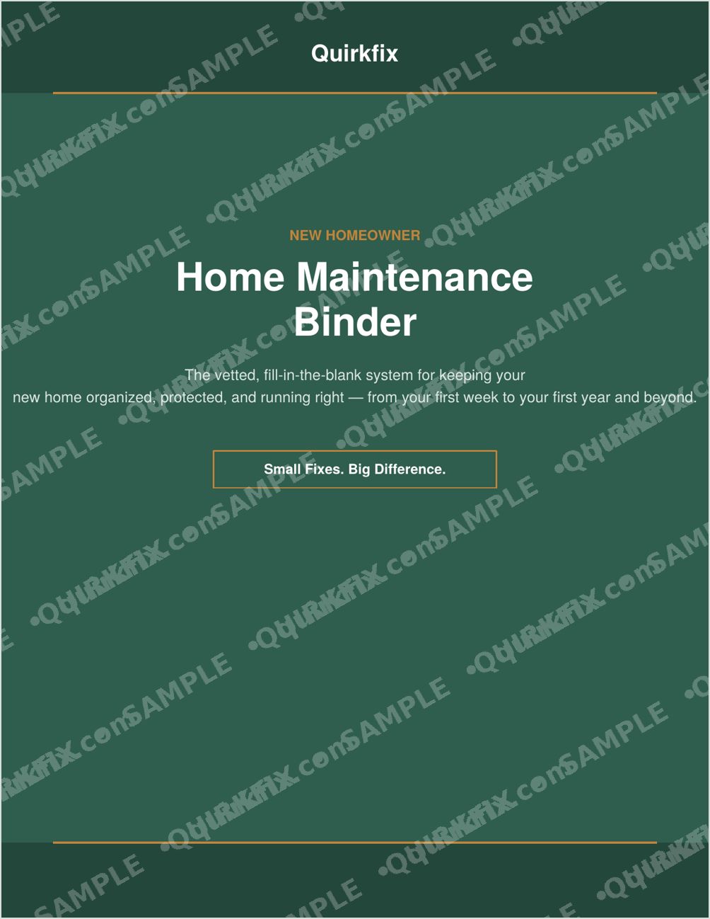New Homeowner Home Maintenance Binder — Printable &amp; Fillable Planner (Instant Download)