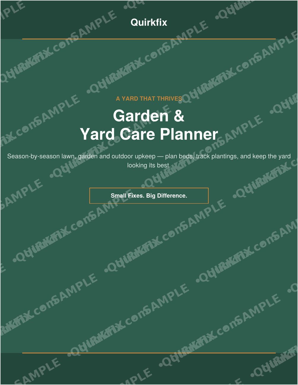 Garden &amp; Yard Care Planner — Printable &amp; Fillable (Instant Download)