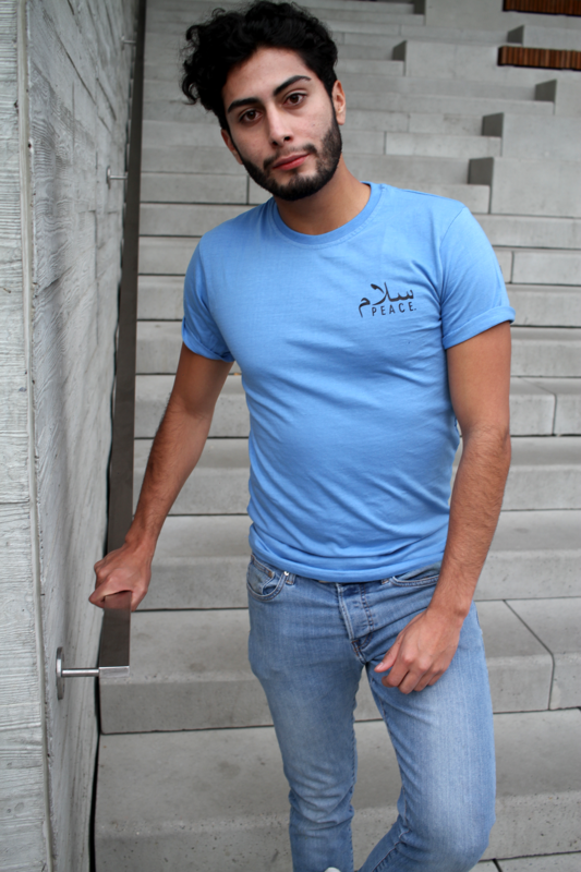 Sky Blue Unisex Peace Fitted T-Shirt Sky Blue Unisex Peace Fitted T-Shirt