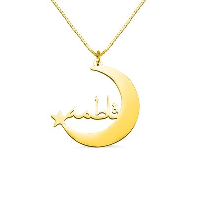 Women's Custom Crescent Necklace (All Languages)