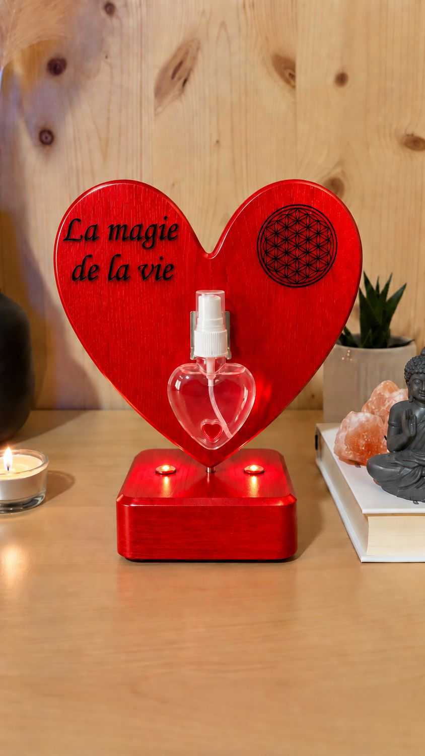 Cœur d’harmonie – Édition Spéciale Rouge « La magie de la vie » – Décoration Artisanale &amp; Idée Cadeau