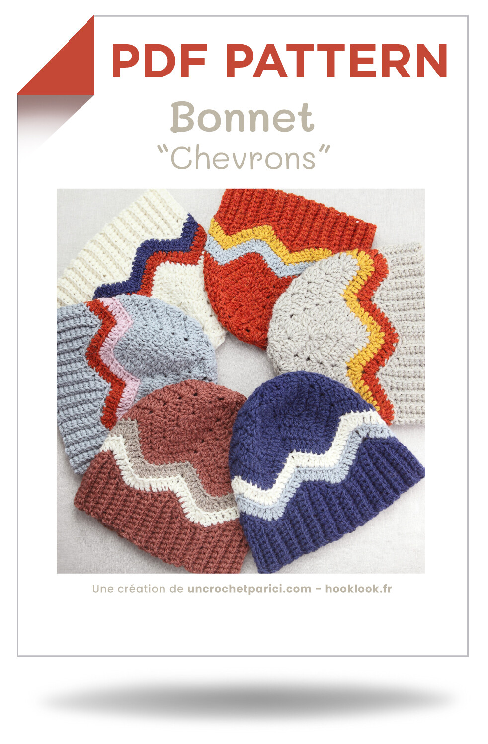 Patron Crochet - Bonnet Chevrons