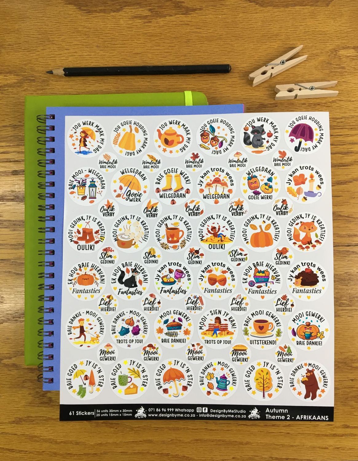 Autumn Theme 2 Reward Stickers  - Afrikaans