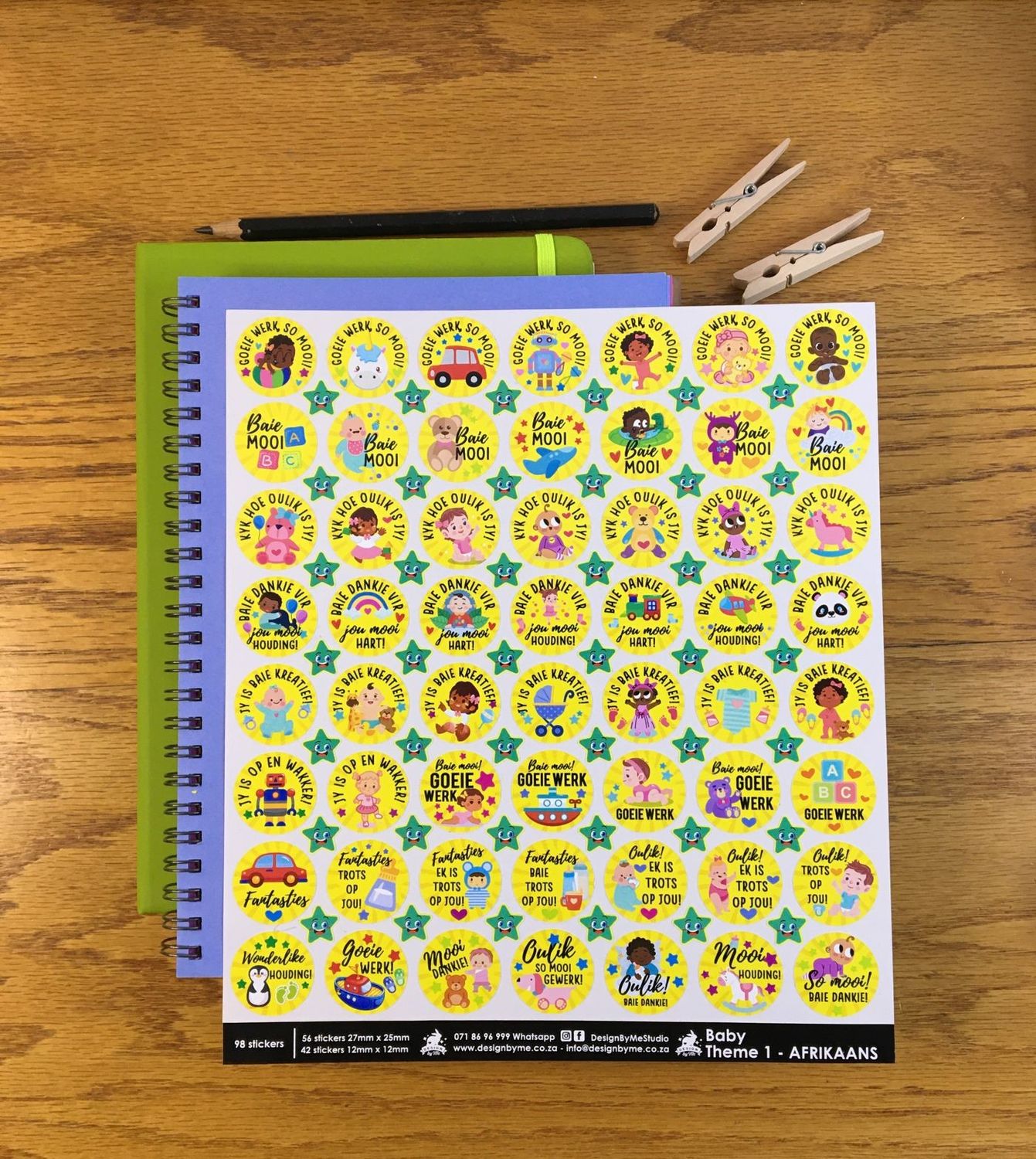 Baby Theme 1 Reward Stickers - Afrikaans