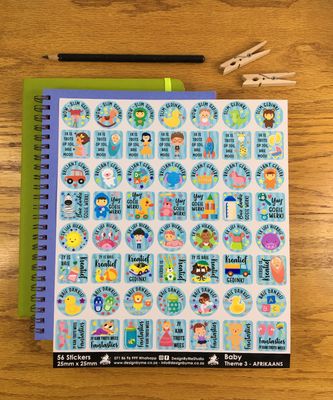 Baby Theme 3 Reward Stickers  - Afrikaans