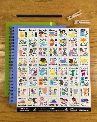 Baby Theme 2 Reward Stickers - Afrikaans