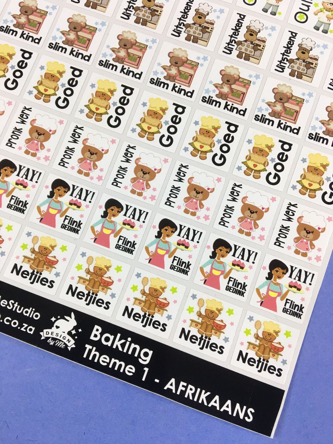 Baking Theme 1 Reward Stickers - Afrikaans