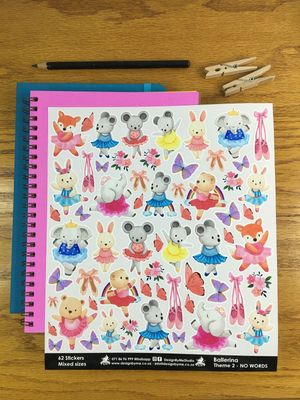 Ballerina Theme 2 - No Words - Fancy Shaped Stickers