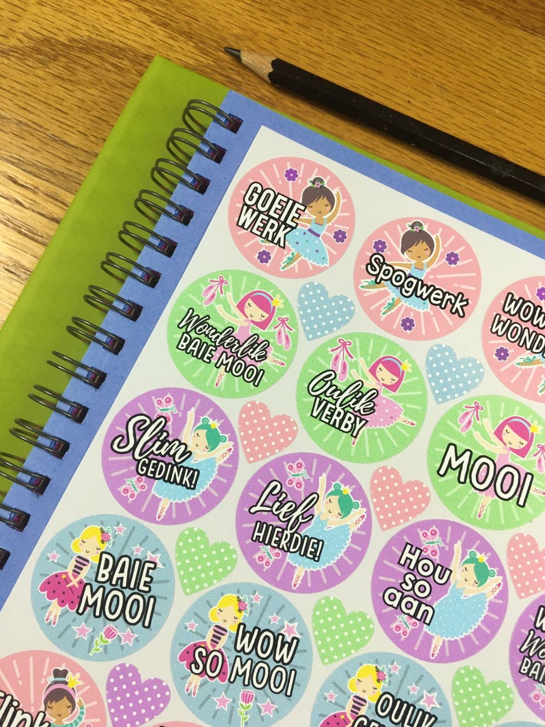Ballerina Theme 4 Reward Stickers - Afrikaans