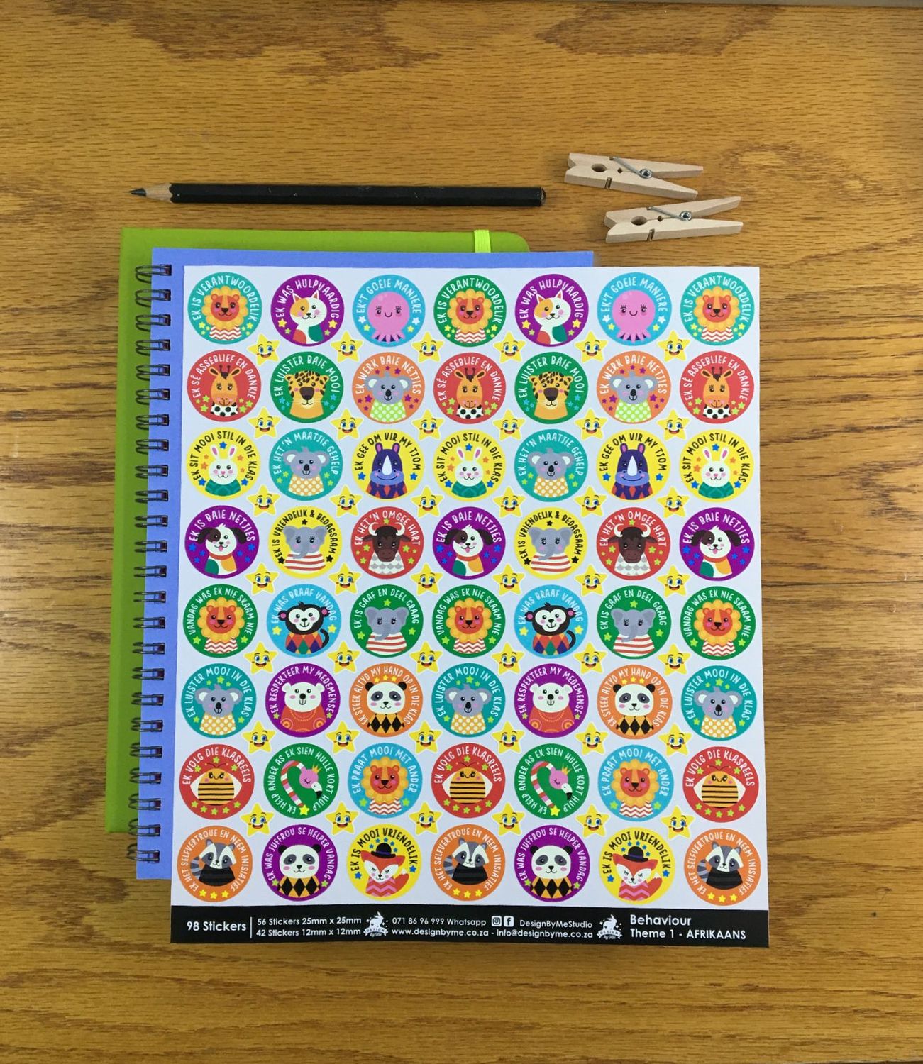 Behaviour Theme 1 Reward Stickers - Afrikaans
