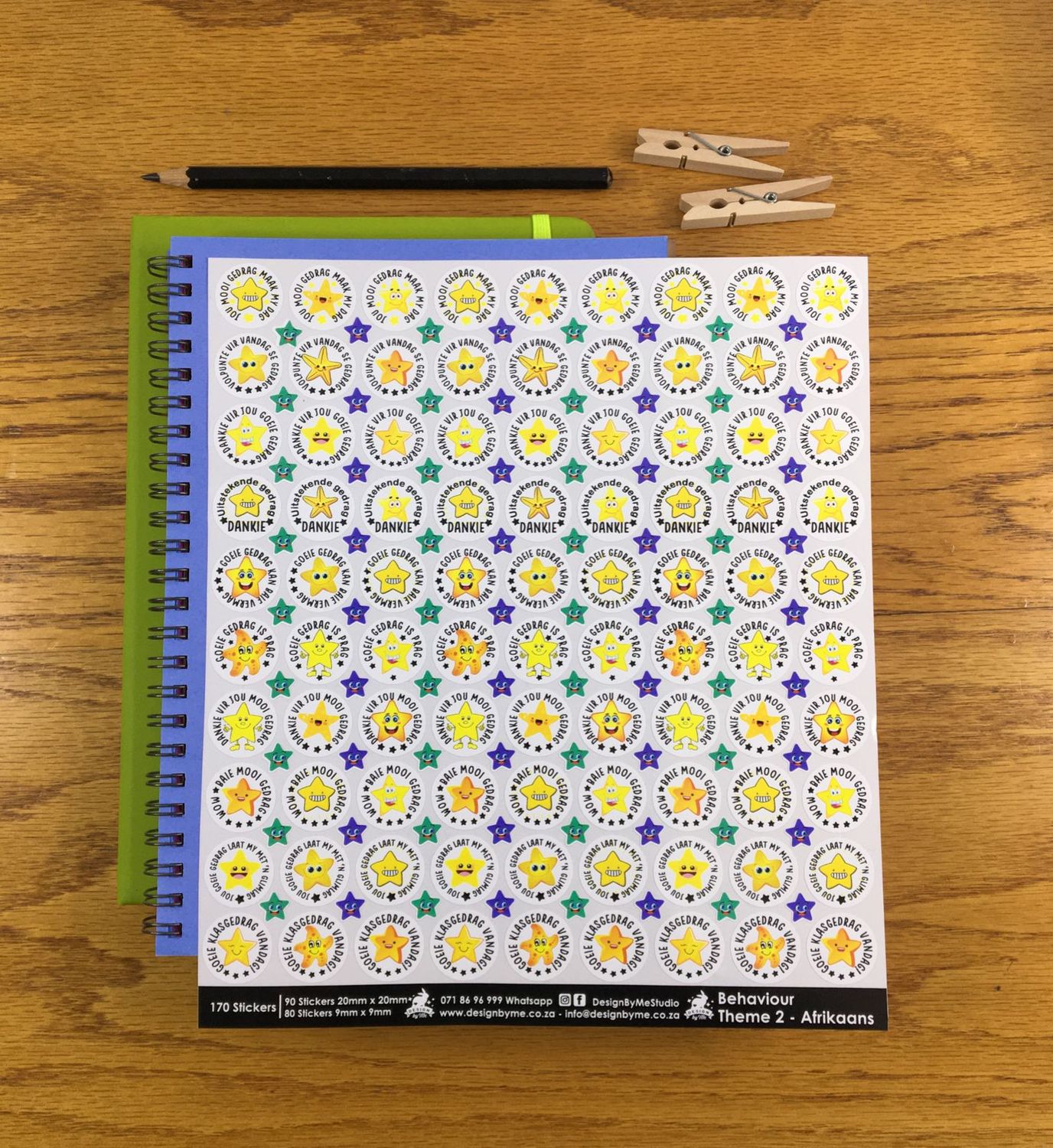 Behaviour Theme 2 Reward Stickers- Afrikaans