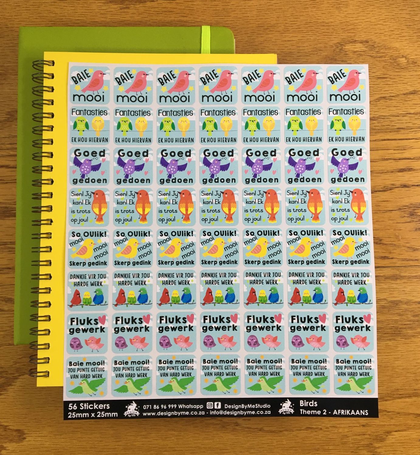 Birds Theme 2 Reward Stickers - Afrikaans
