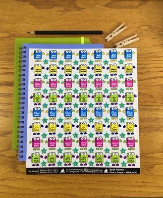 Books Theme 1 Reward Stickers  - Afrikaans - Fancy shaped 