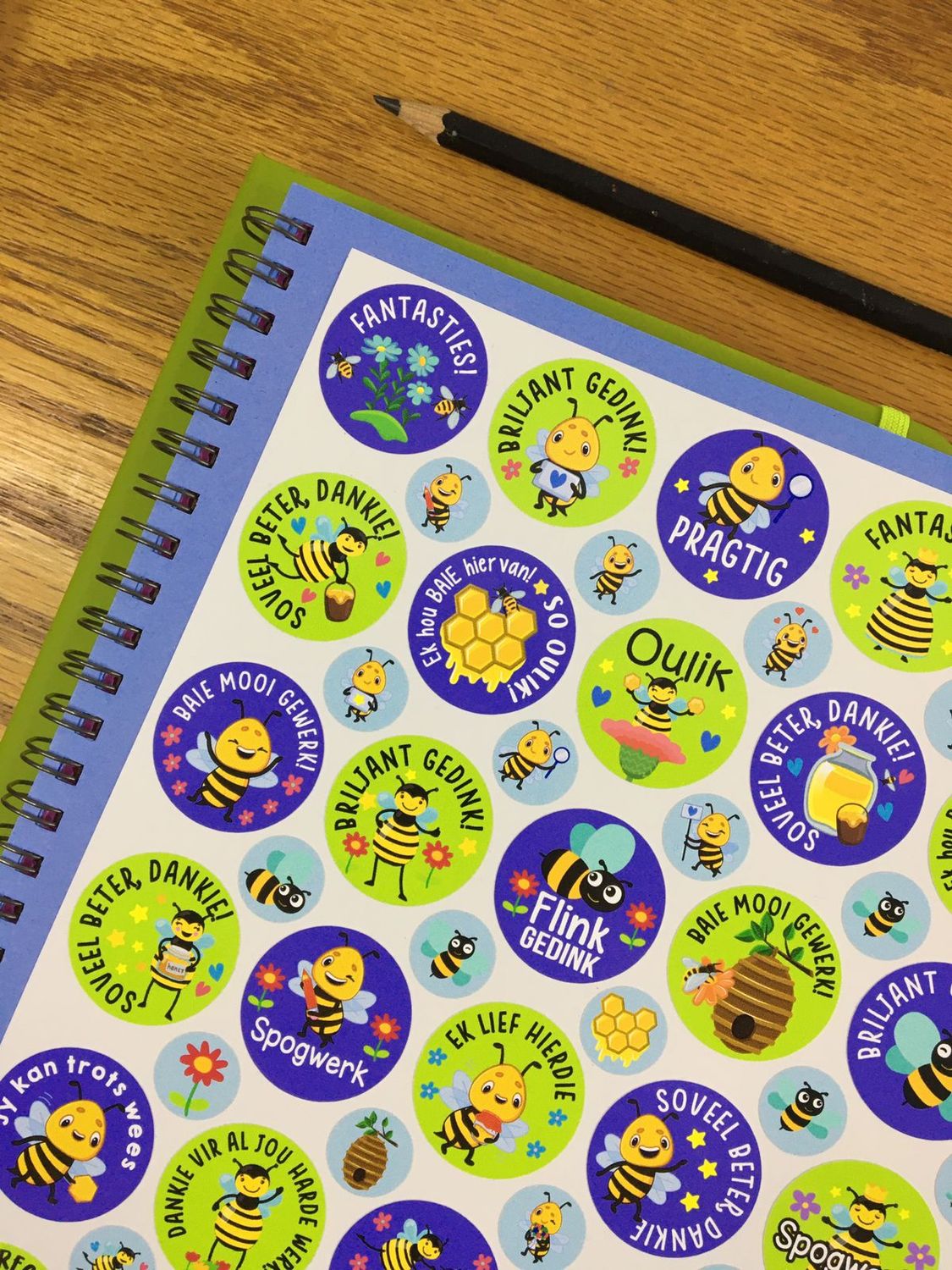 Bee Theme 5 Reward Stickers - Afrikaans