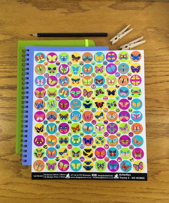 Butterflies Theme 2 - NO WORDS Stickers Butterflies Theme 2 - NO WORDS Stickers