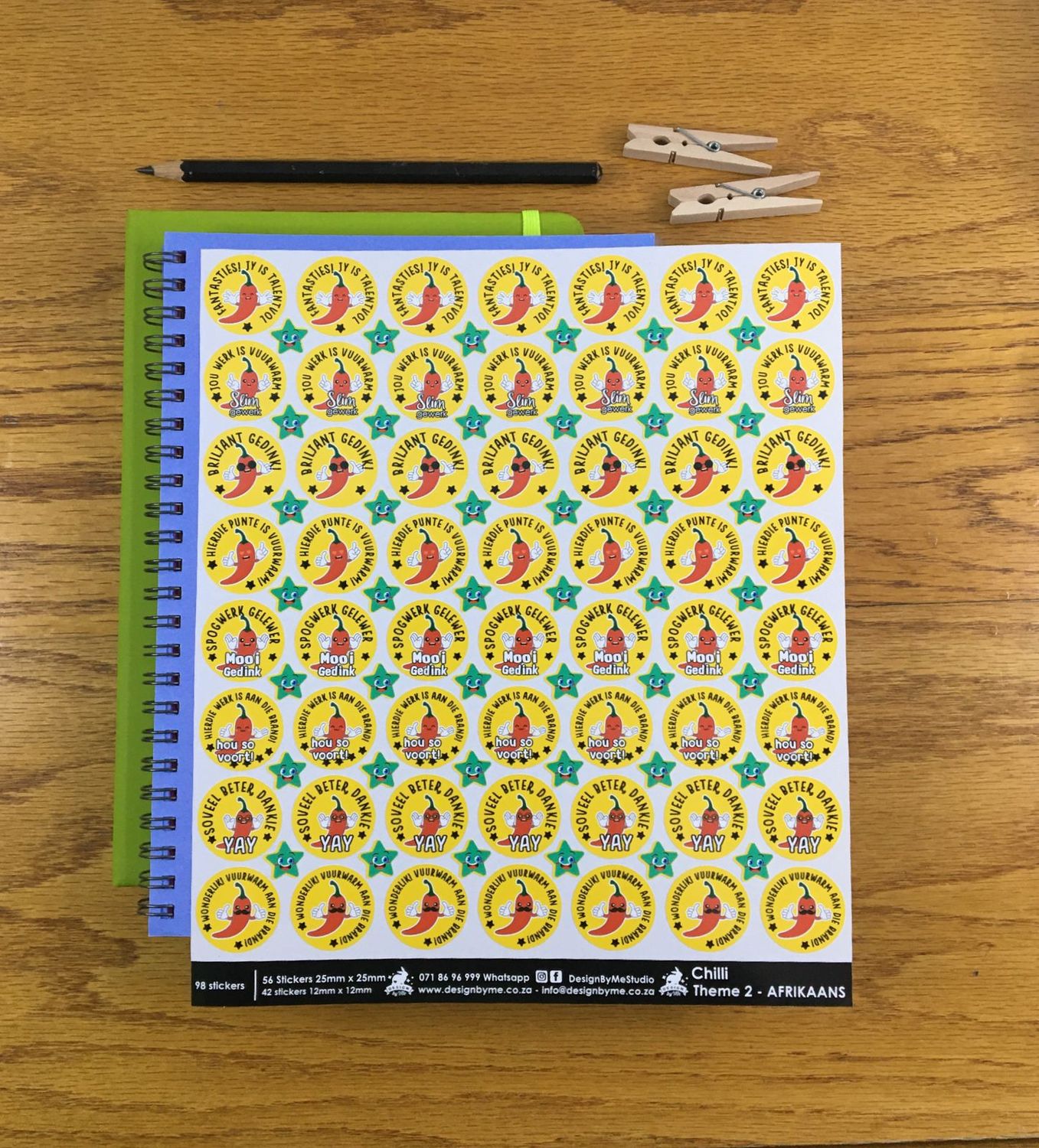 Chilli Theme 2 Reward Stickers - Afrikaans