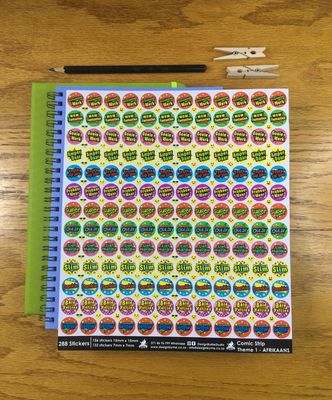 Comic Strip Theme 1 Reward Stickers  - Afrikaans