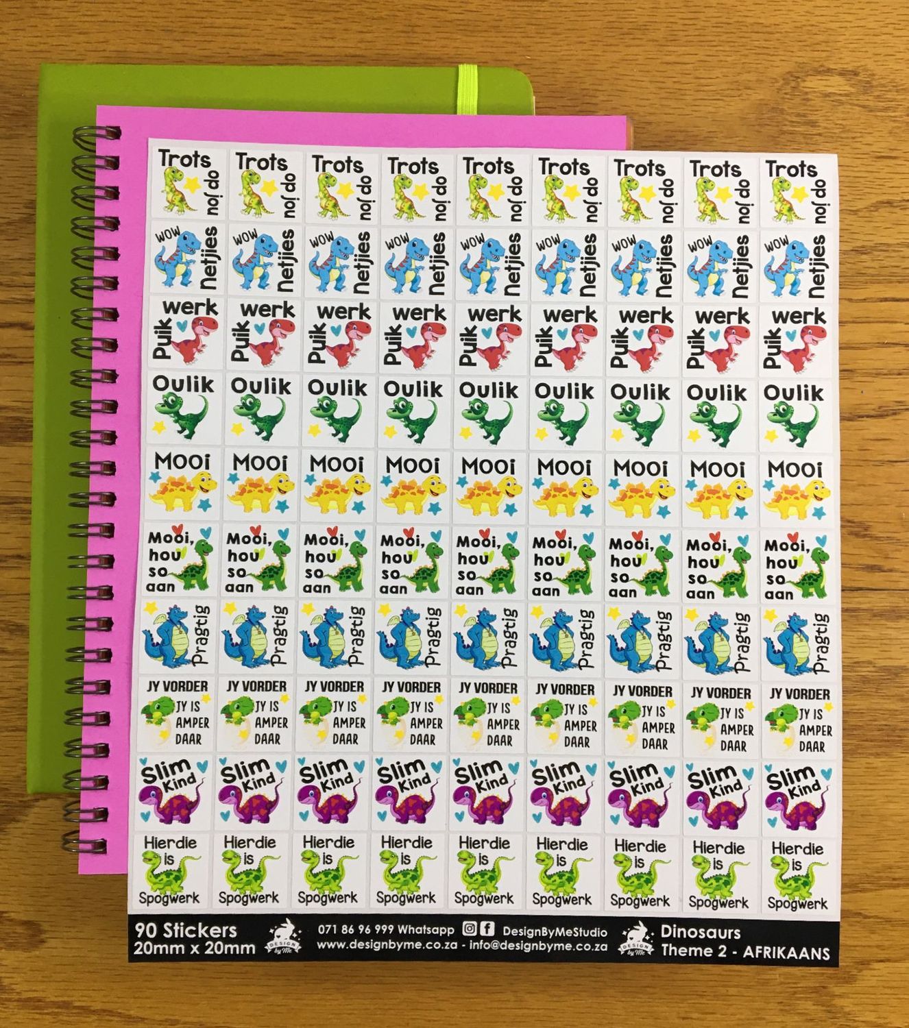 Dinosaurs Theme 2 Reward Stickers - Afrikaans