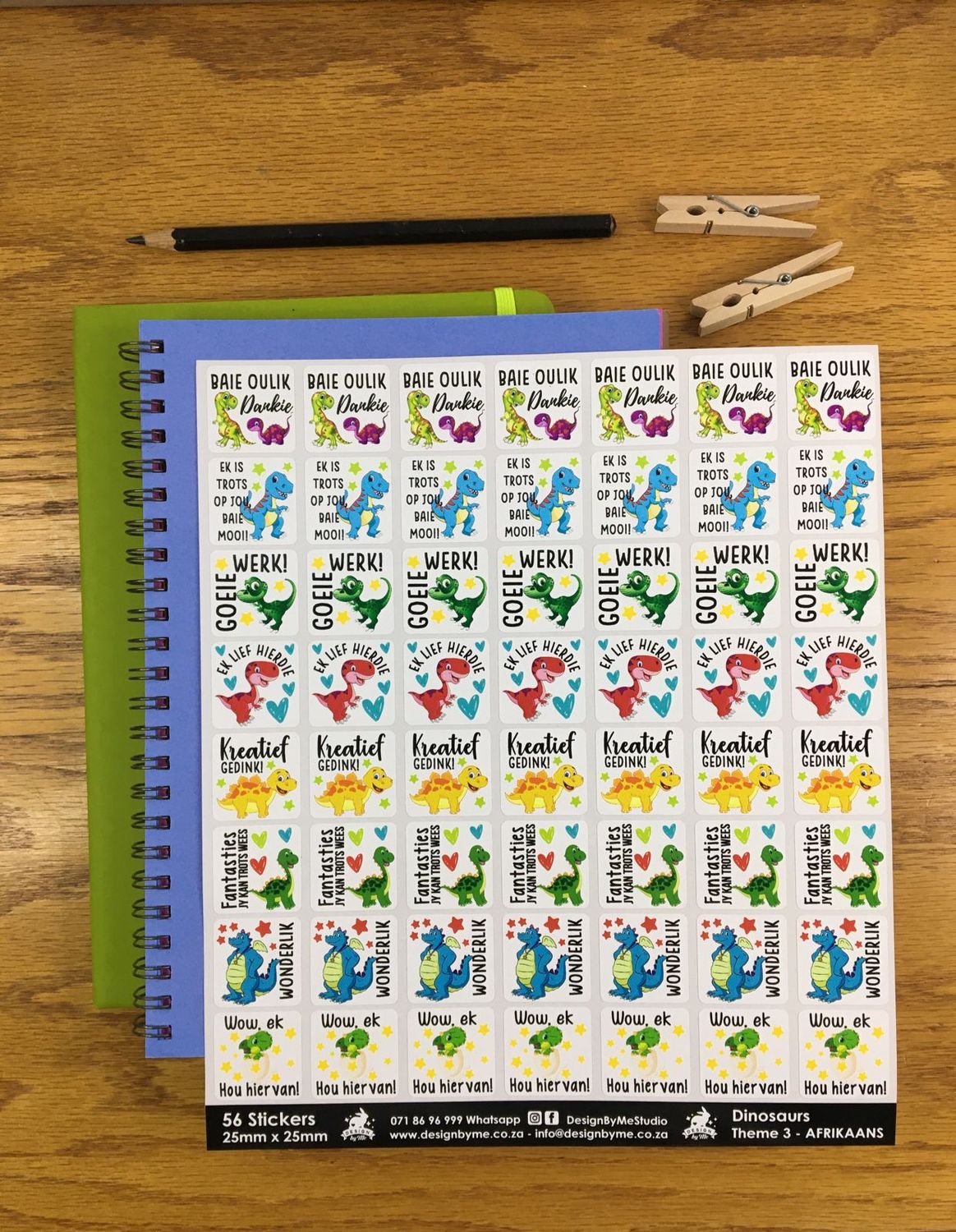 Dinosaurs Theme 3 Reward Stickers - Afrikaans
