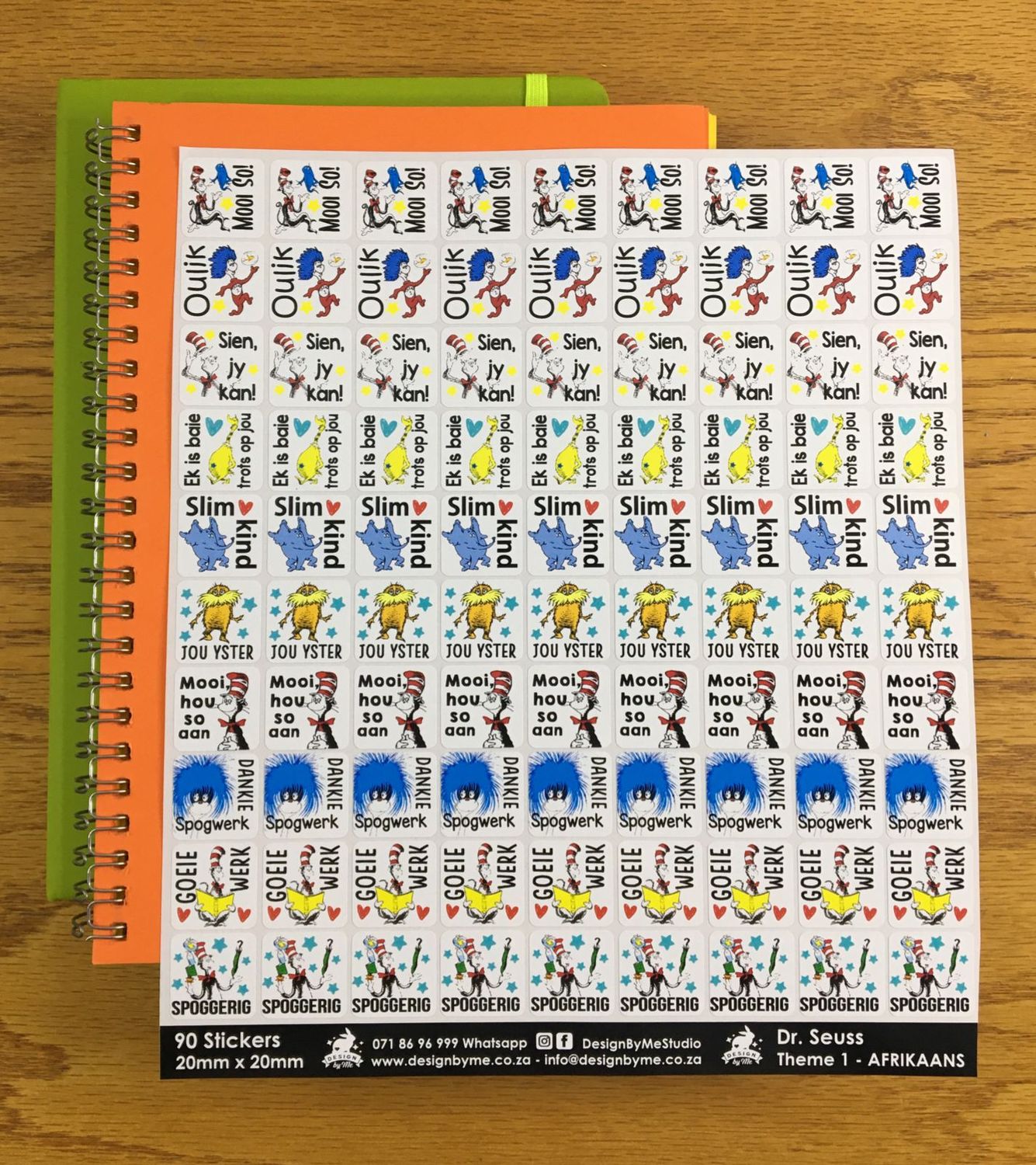 Dr. Seuss Theme 1 Reward Stickers - Afrikaans