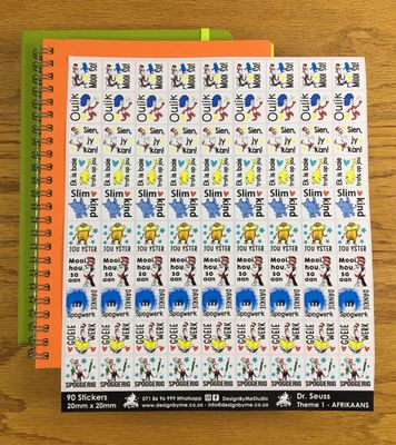 Dr. Seuss Theme 1 Reward Stickers - Afrikaans