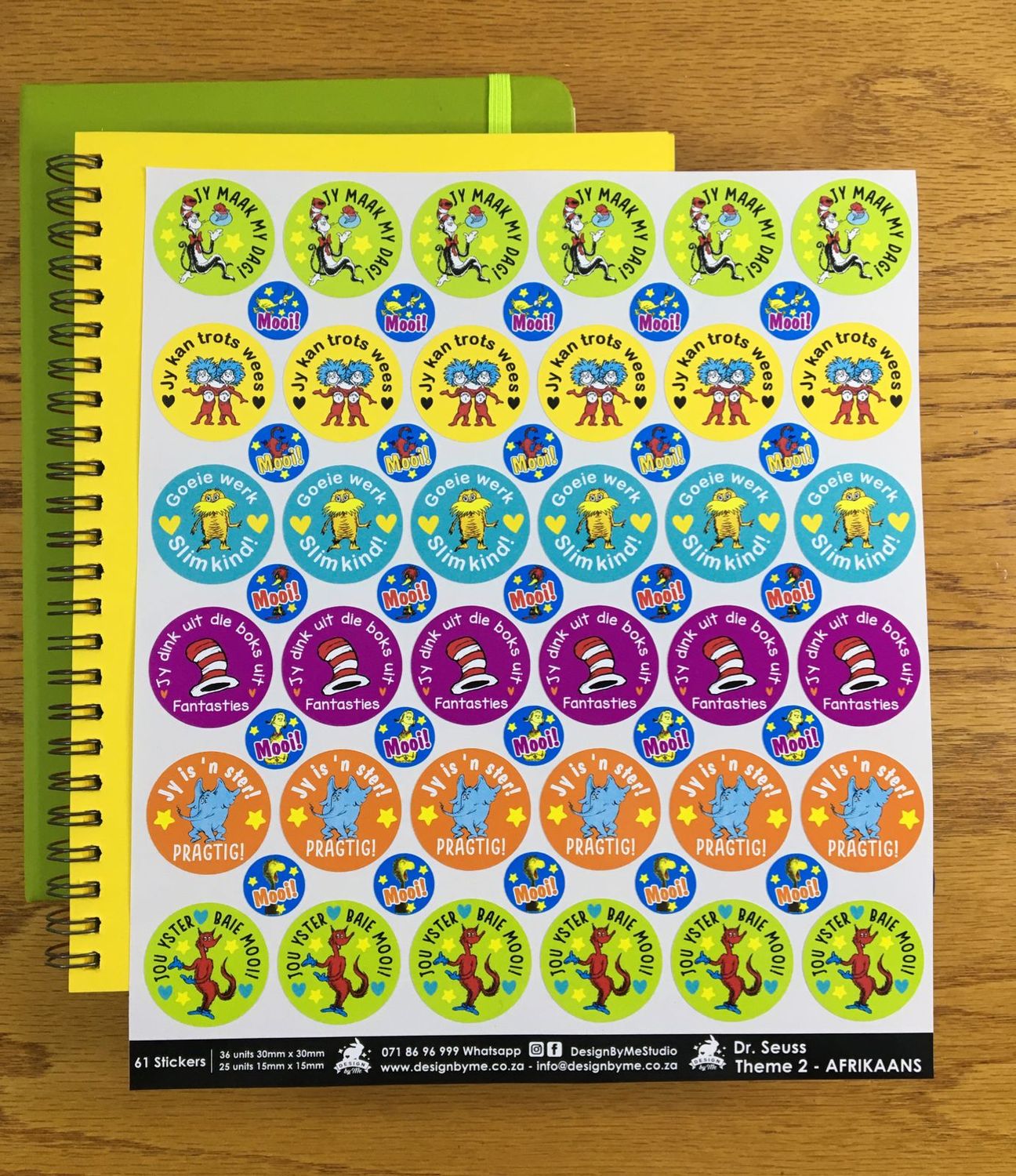 Dr. Seuss Theme 2 Reward Stickers - Afrikaans