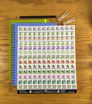 Dragons Theme 1 Reward Stickers - Afrikaans