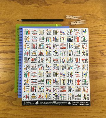 Emergency Services Theme 2 Reward Stickers - Afrikaans