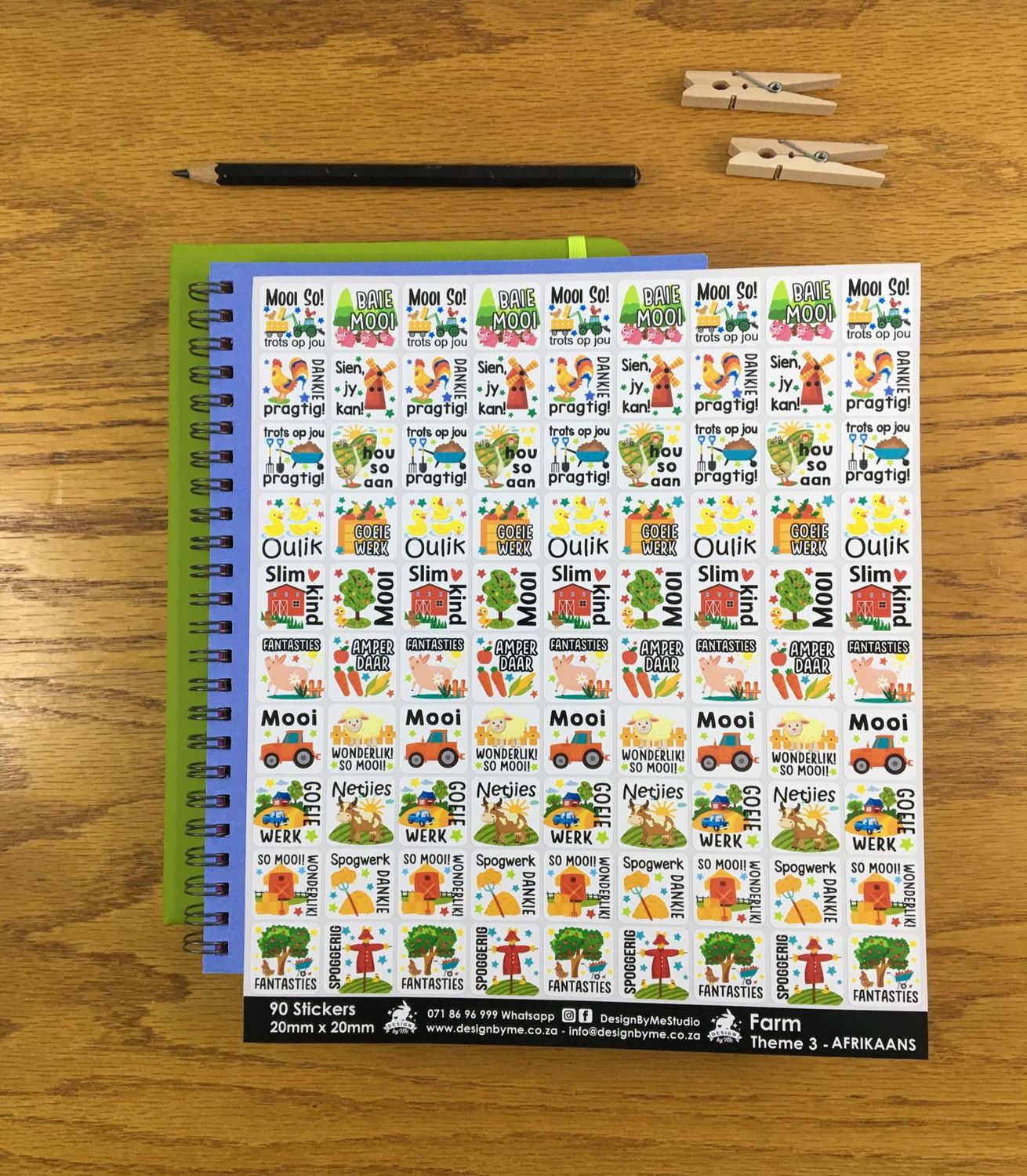 Farm Theme 3 Reward Stickers - Afrikaans