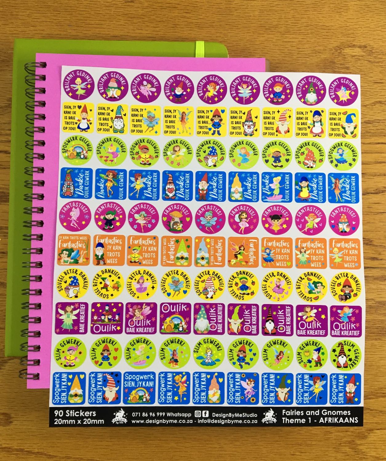 Fairies and Gnomes Theme 1Reward Stickers  - Afrikaans