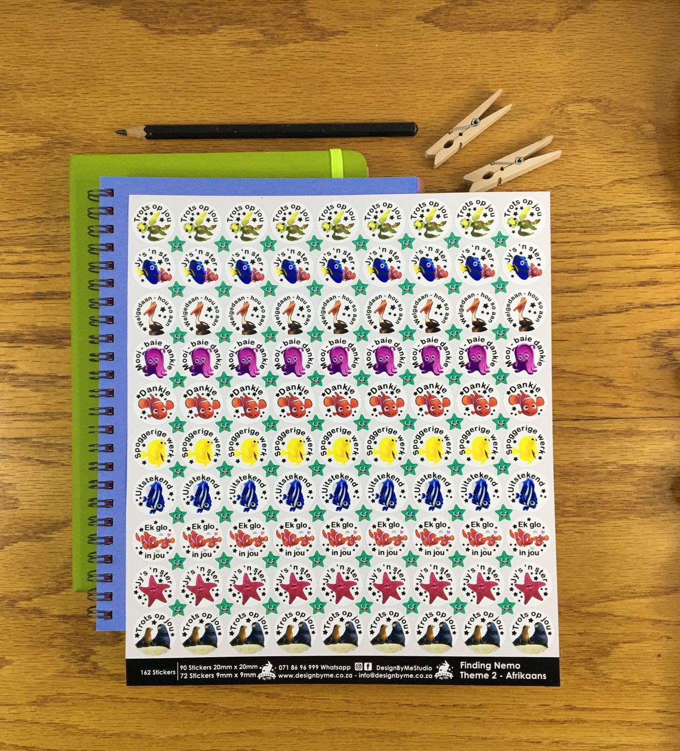 Finding Nemo Theme 2 Reward Stickers - Afrikaans