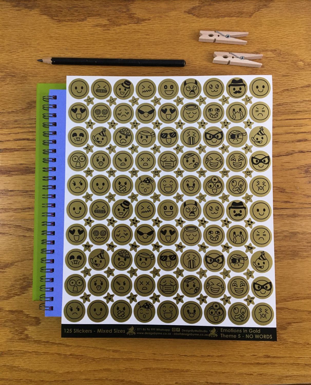 Emotions Theme 5 - NO WORDS - Gold Stickers