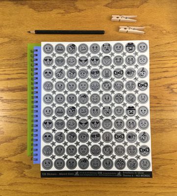 Emotions Theme 6 - NO WORDS - Silver Stickers