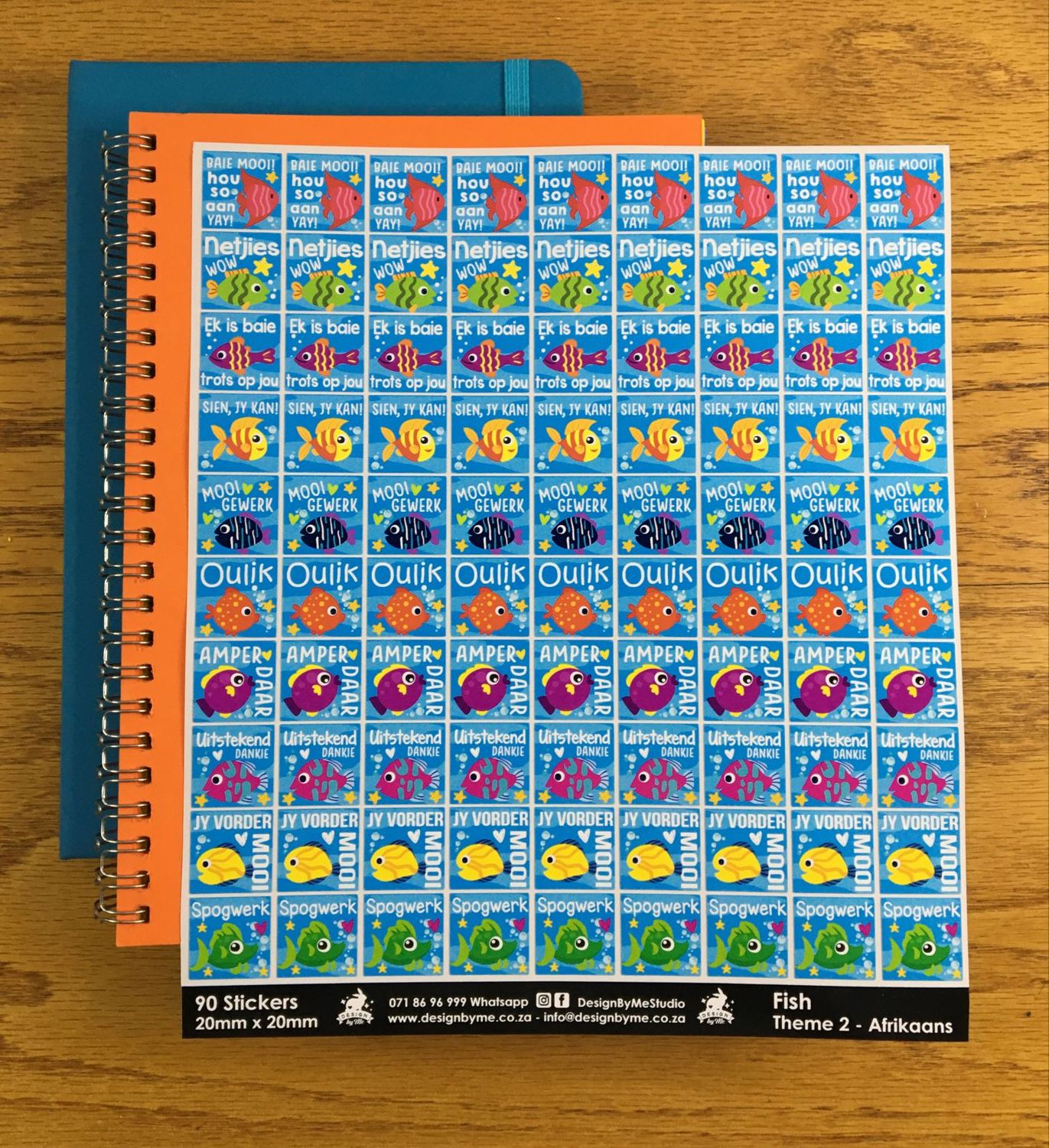 Fish Theme 2 Reward Stickers - Afrikaans