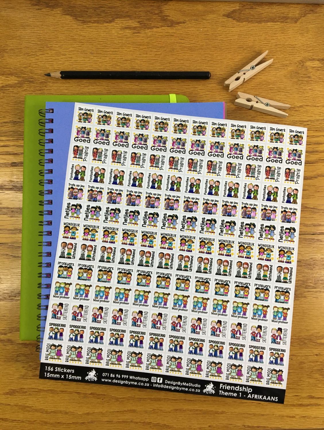 Friendship Theme 1 Reward Stickers - Afrikaans
