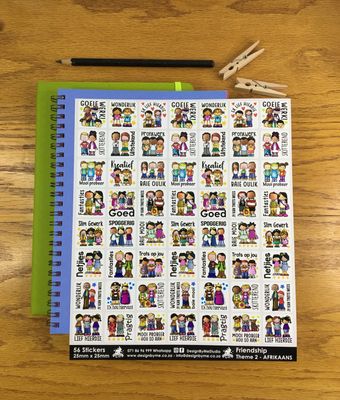 Friendship Theme 2 Reward Stickers - Afrikaans