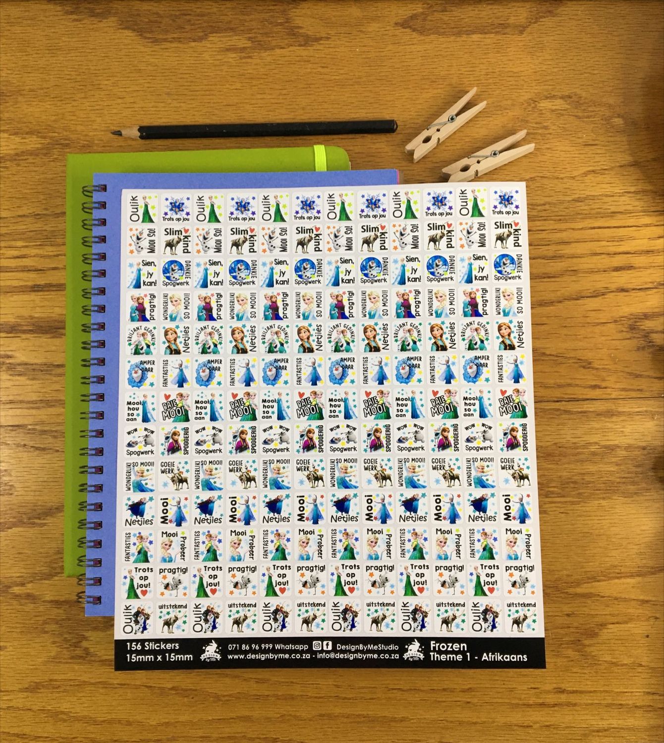 Frozen Theme 1 Reward Stickers - Afrikaans